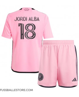 Günstige Inter Miami Jordi Alba #18 Heimtrikotsatz Kinder 2024-25 Kurzarm (+ Kurze Hosen)